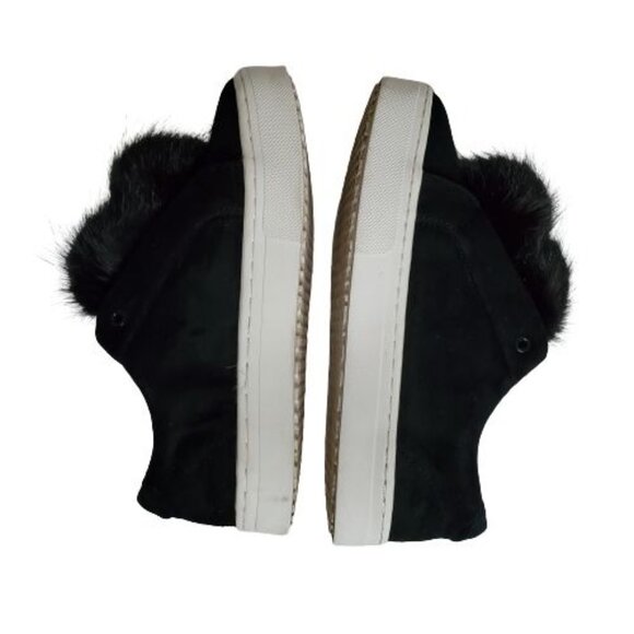 Sam Edelman Women's Black Leya Pom-Pom Faux Fur-Embellished Velvet Sneaker 7.5M - Picture 9 of 16